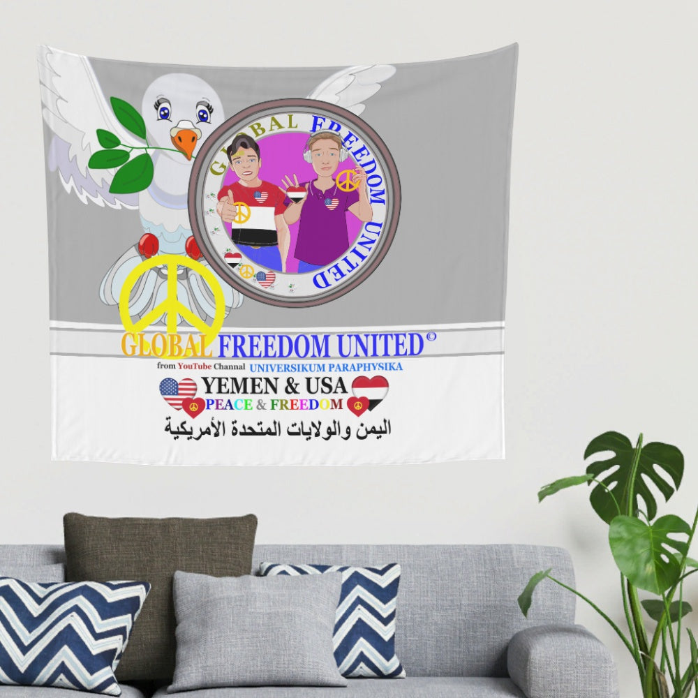 Tapestry Global Freedom United Men Yemen & Usa Old Peace Grey
