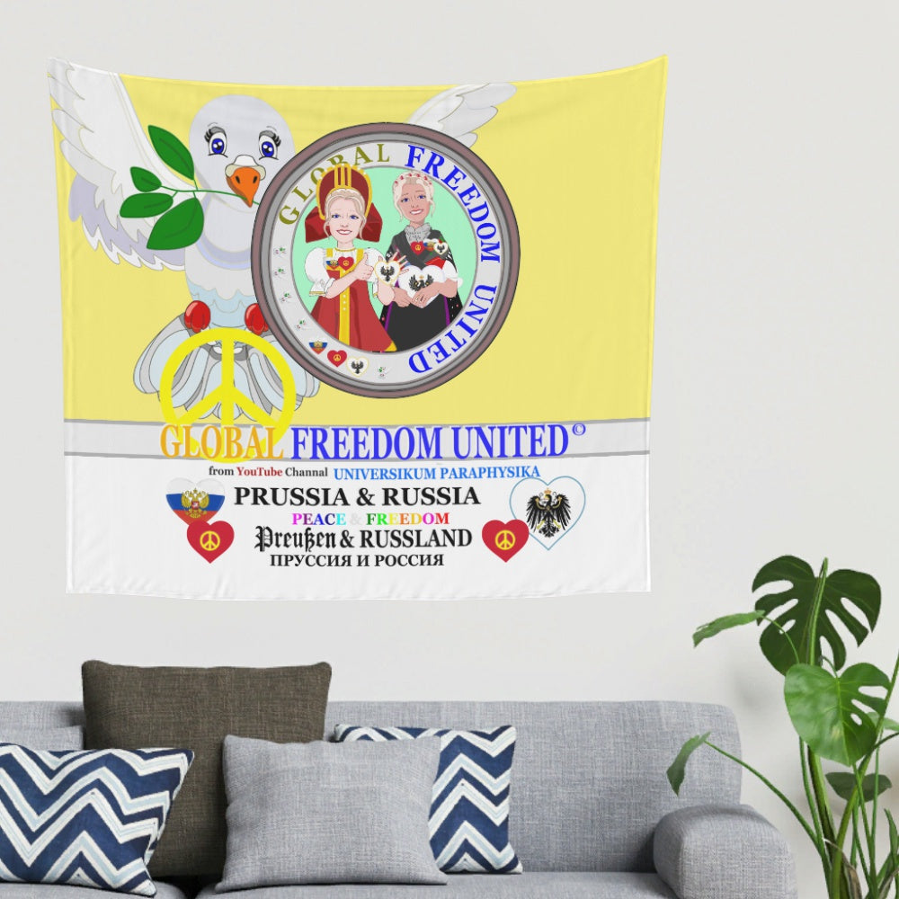 Tapestry Global Freedom United Women Prussia & Russia Old Peace Yellow