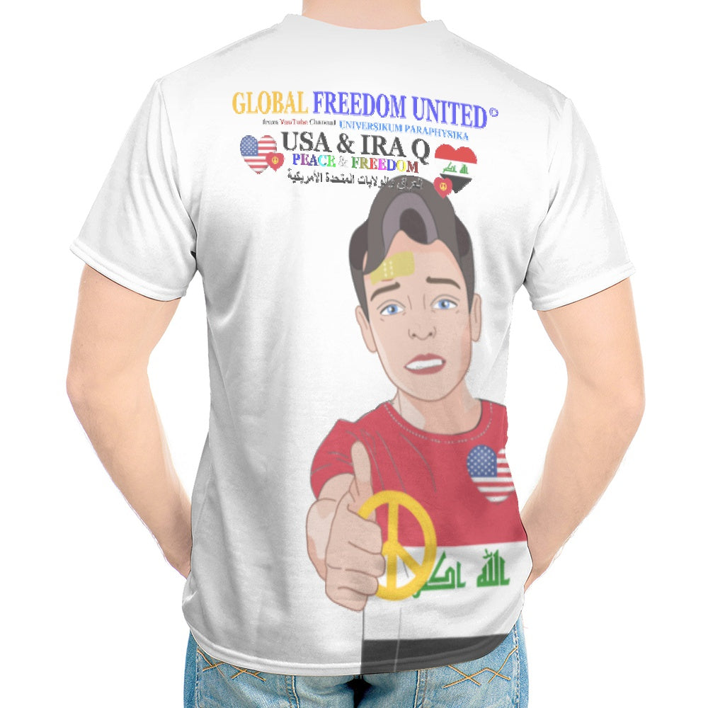 Men´s T-shirt GLOBAL FREEDOM UNITED© Men Iraq & USA V2 Wight