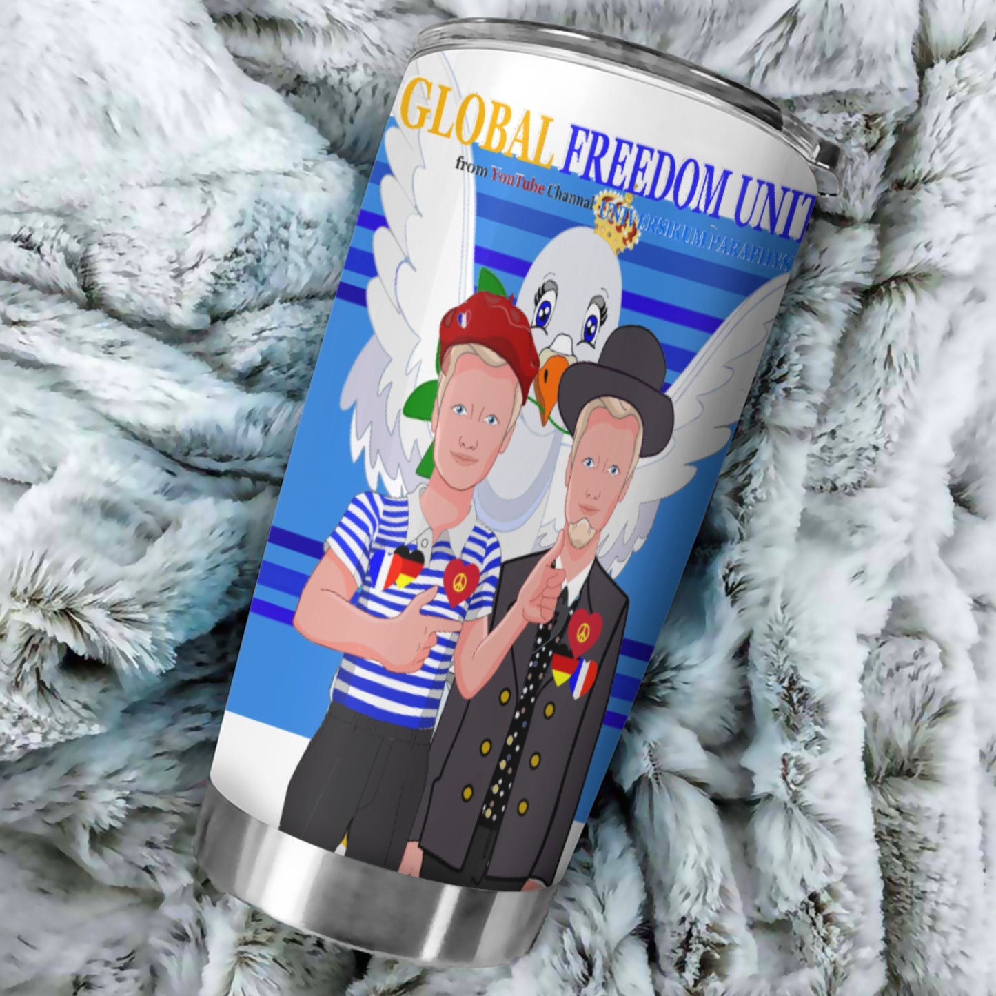 Tumbler Global Freedom United Men French & Germany Old Peace Deep Blue