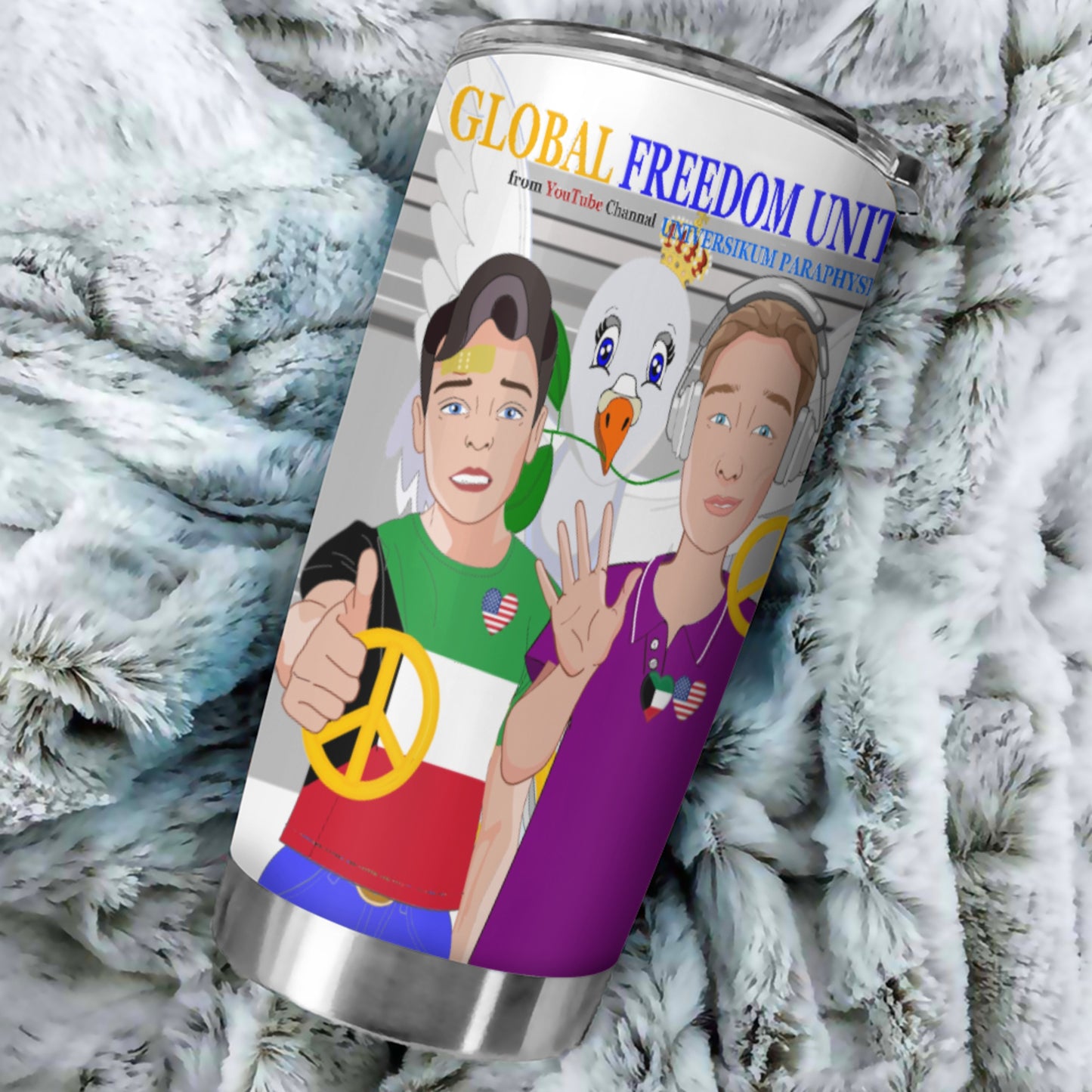 Tumbler Global Freedom United Men Kuwait & Usa Old Peace Grey