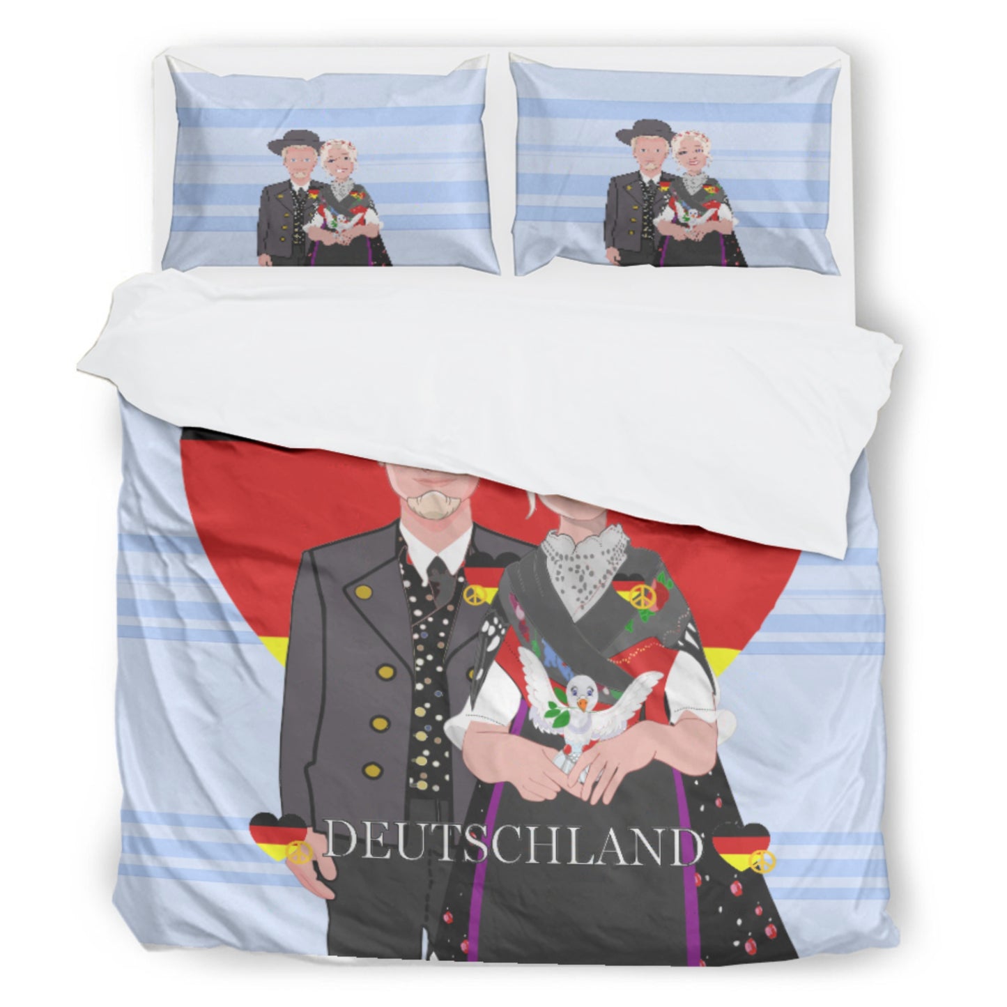 Bed Line GLOBAL FREEDOM UNITED© Couple Germany V1 Light Blue
