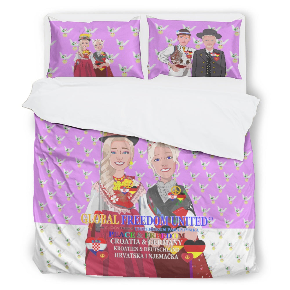 Bed Line GLOBAL FREEDOM UNITED© Women Croatia & Germany Peace Lilac Blondie