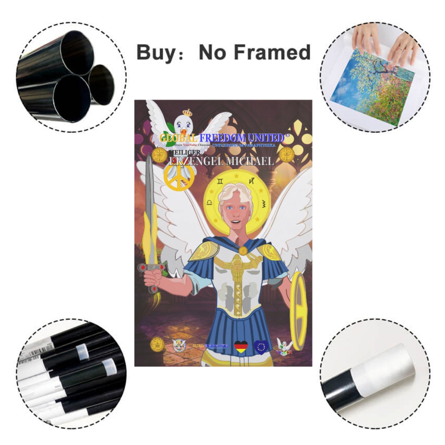 Plakat Global Freedom United Archangel Michael German