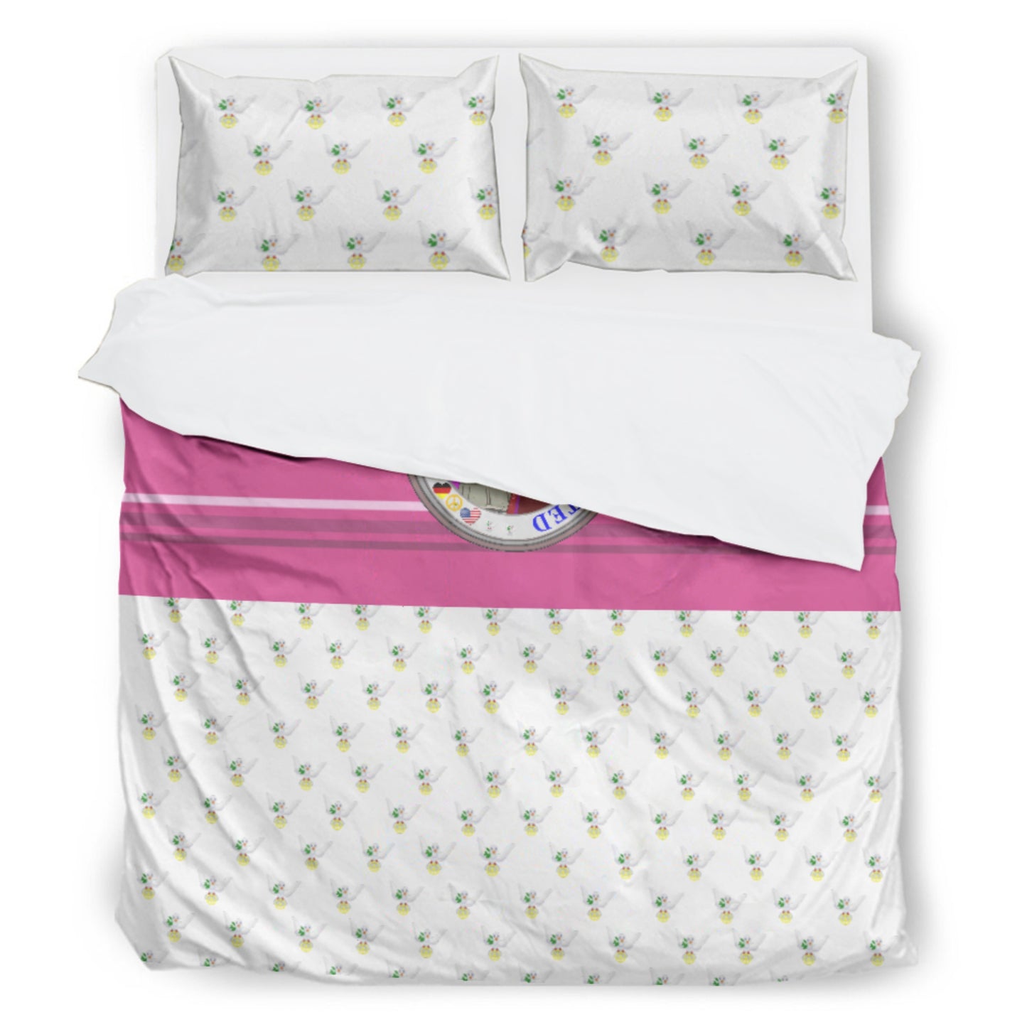 Bed Line GLOBAL FREEDOM UNITED© Women USA & Germany Wight Dove Of Peace