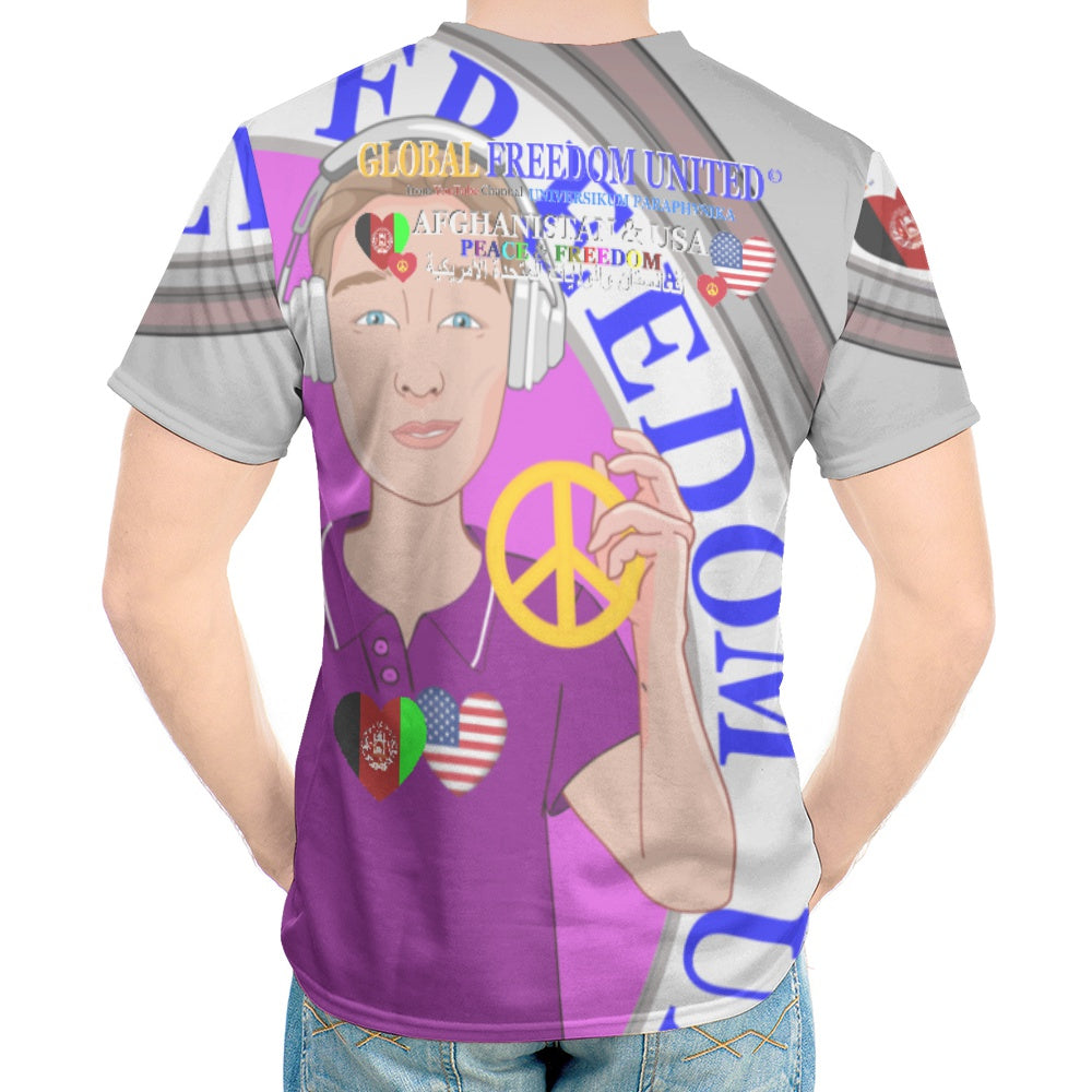 Men´s T-Shirt GLOBAL FREEDOM UNITED© AFGHANISTAN & USA Grey