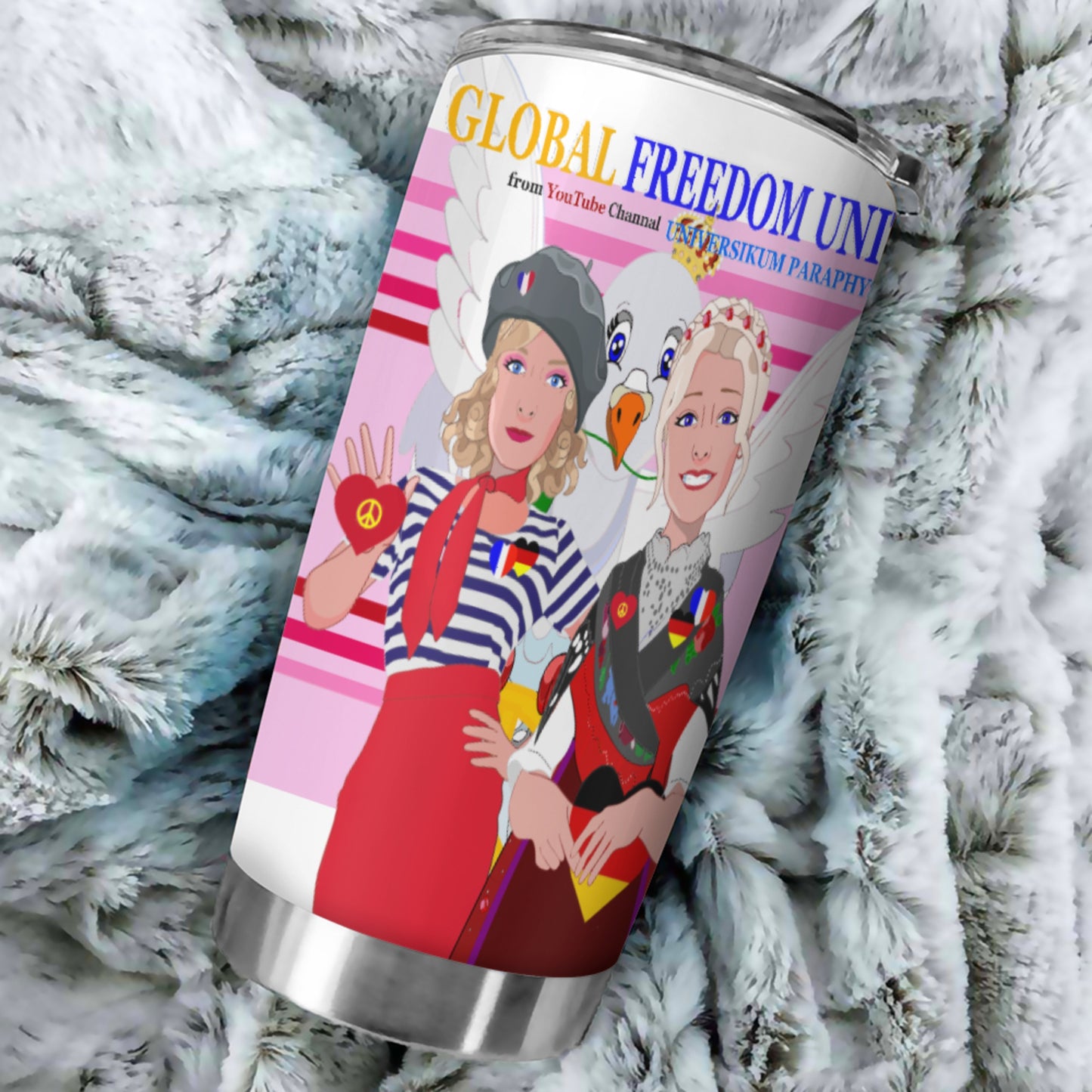 Tumbler Global Freedom United Women French & Germany Old Peace Pink 2