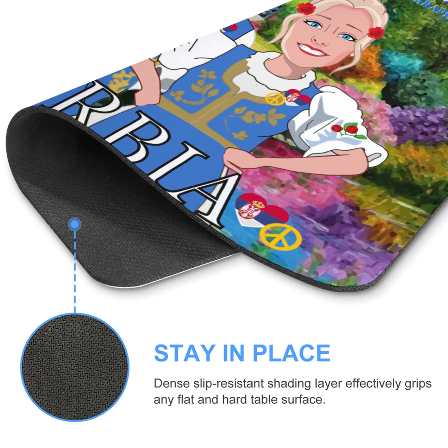 Mouse Pad Global Freedom United Couple Edition Serbia Blue One