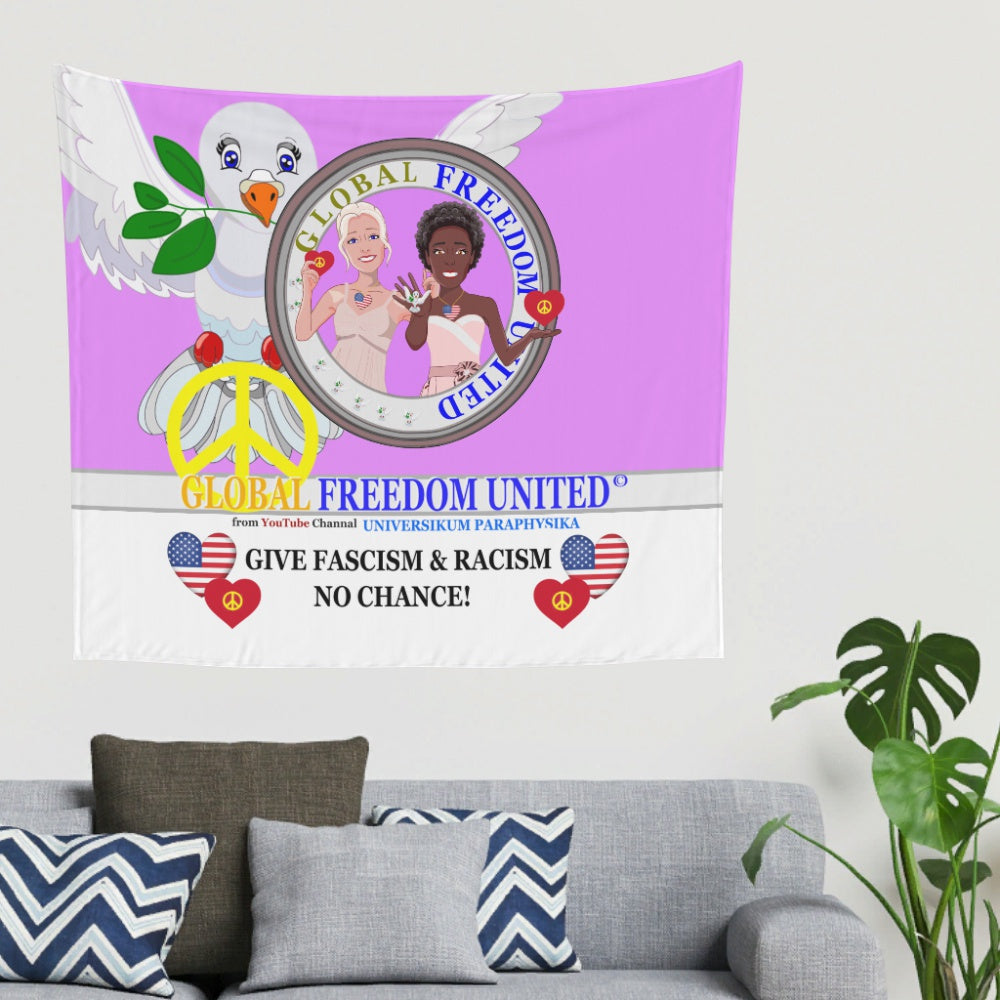 Tapestry GLOBAL FREEDOM UNITED© Women Anti Fascism & Racism USA Lilac