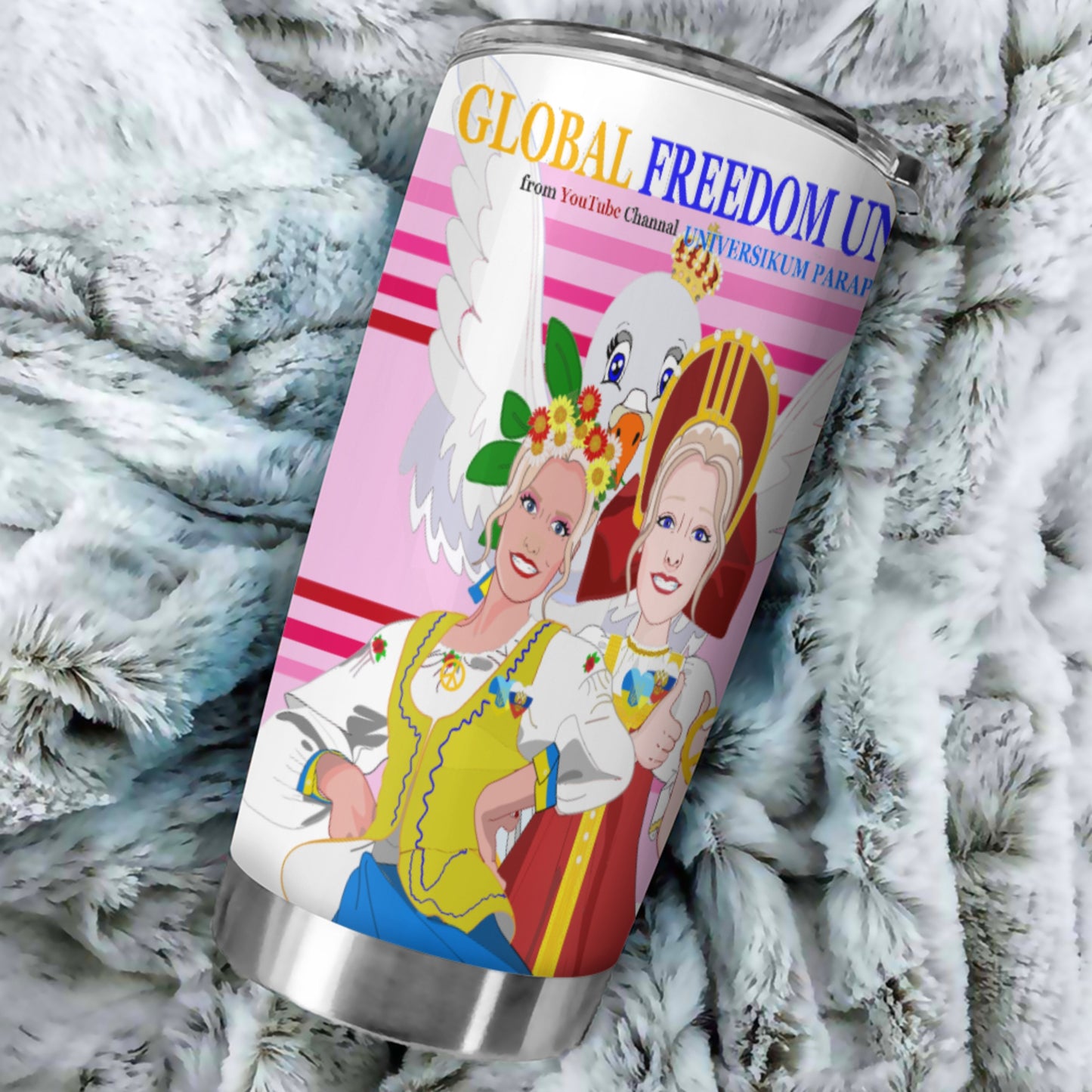 Tumbler Global Freedom United Women Russia & Ukrain Pink2