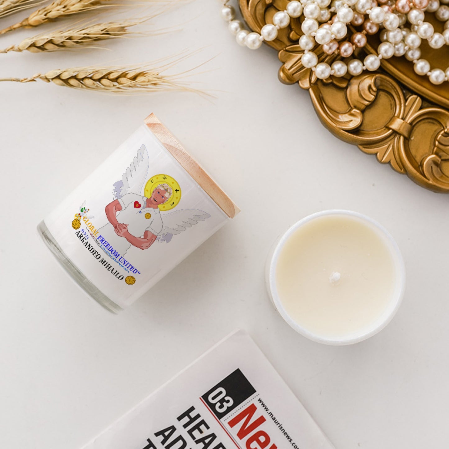 Scented Soy Candle Global Freedom United Archangel Michael Croatia V2