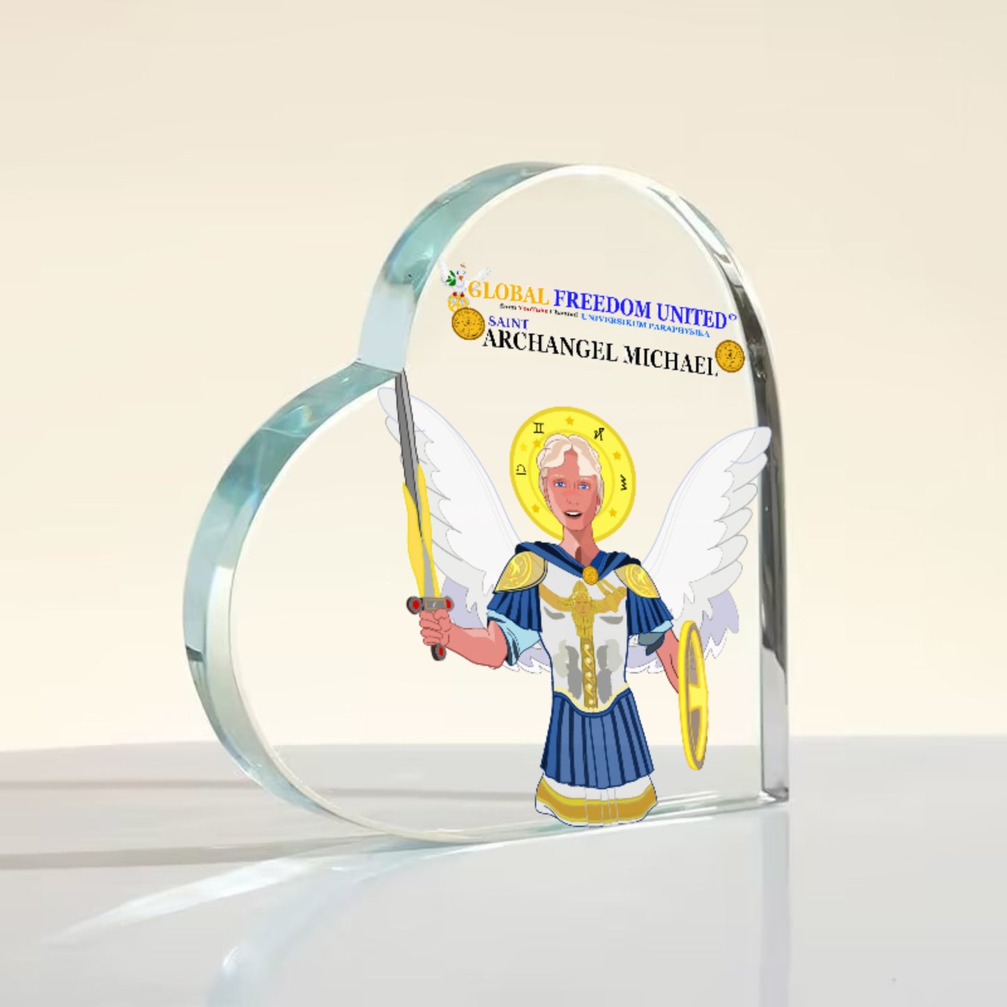 Acryl Heart Global Freedom United Archangel Michael English V1