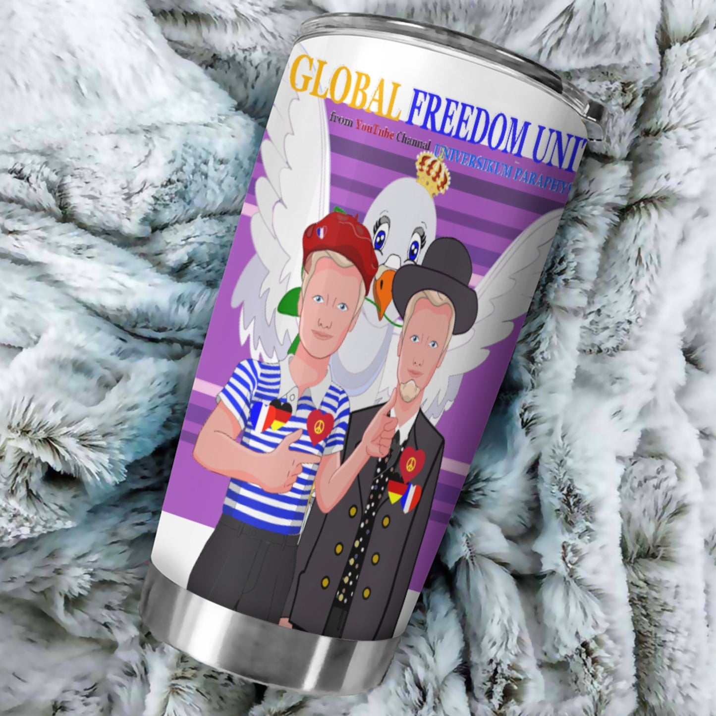 Tumbler Global Freedom United Men French & Germany Old Peace Lilac