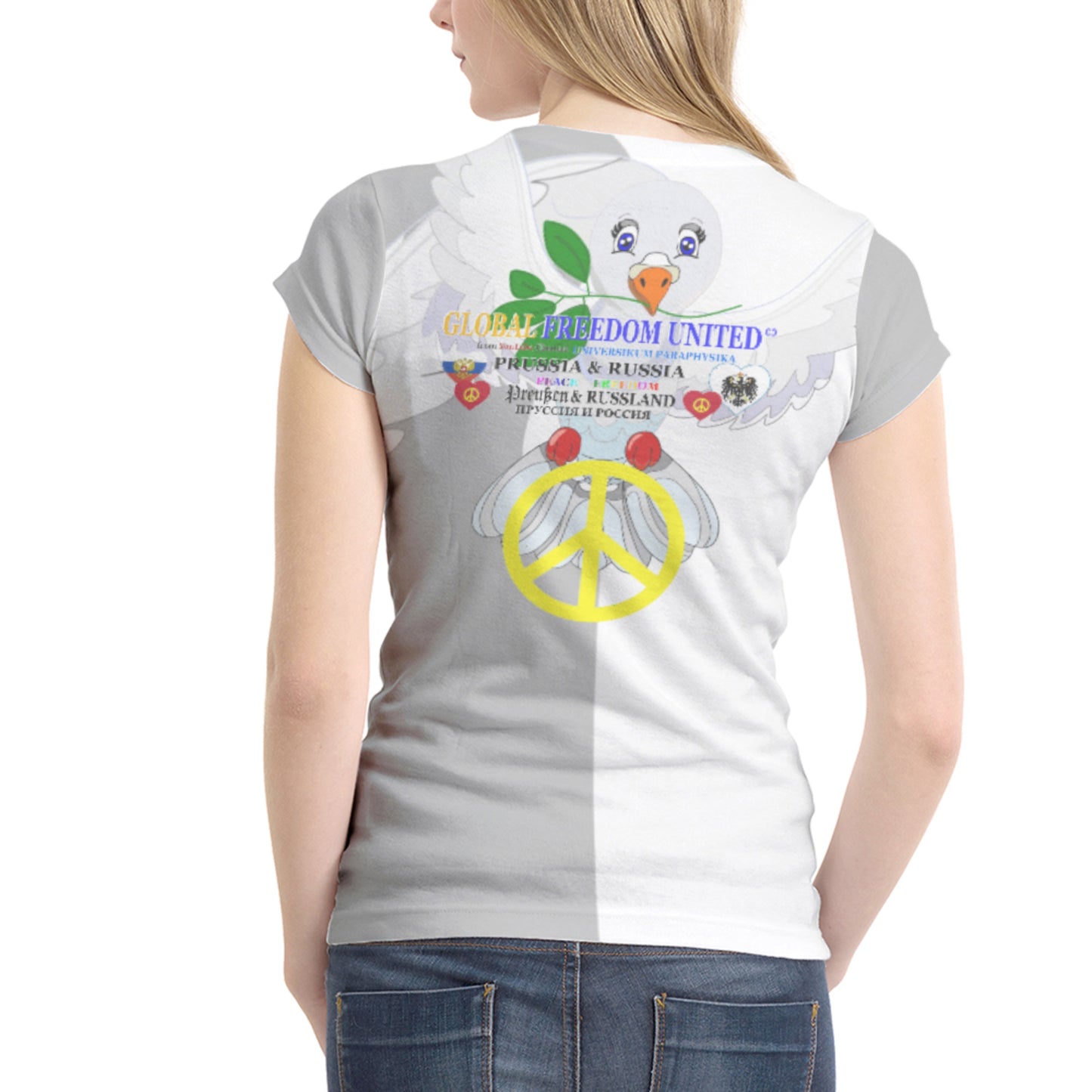 Women´s T-shirt 2 GLOBAL FREEDOM UNITED© Women Prussia & Russia Grey