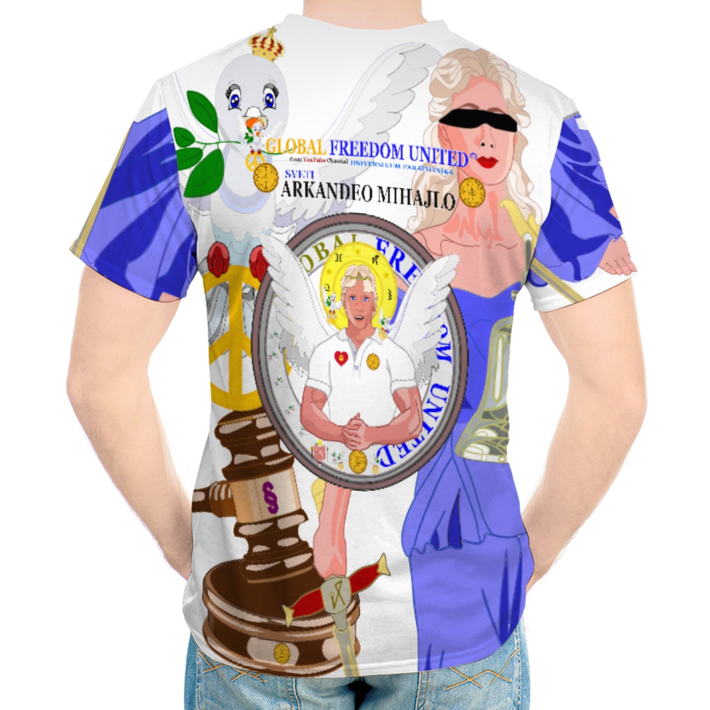 Men´s T-shirt Global Freedom United Archangel Michael Croatia Justicia