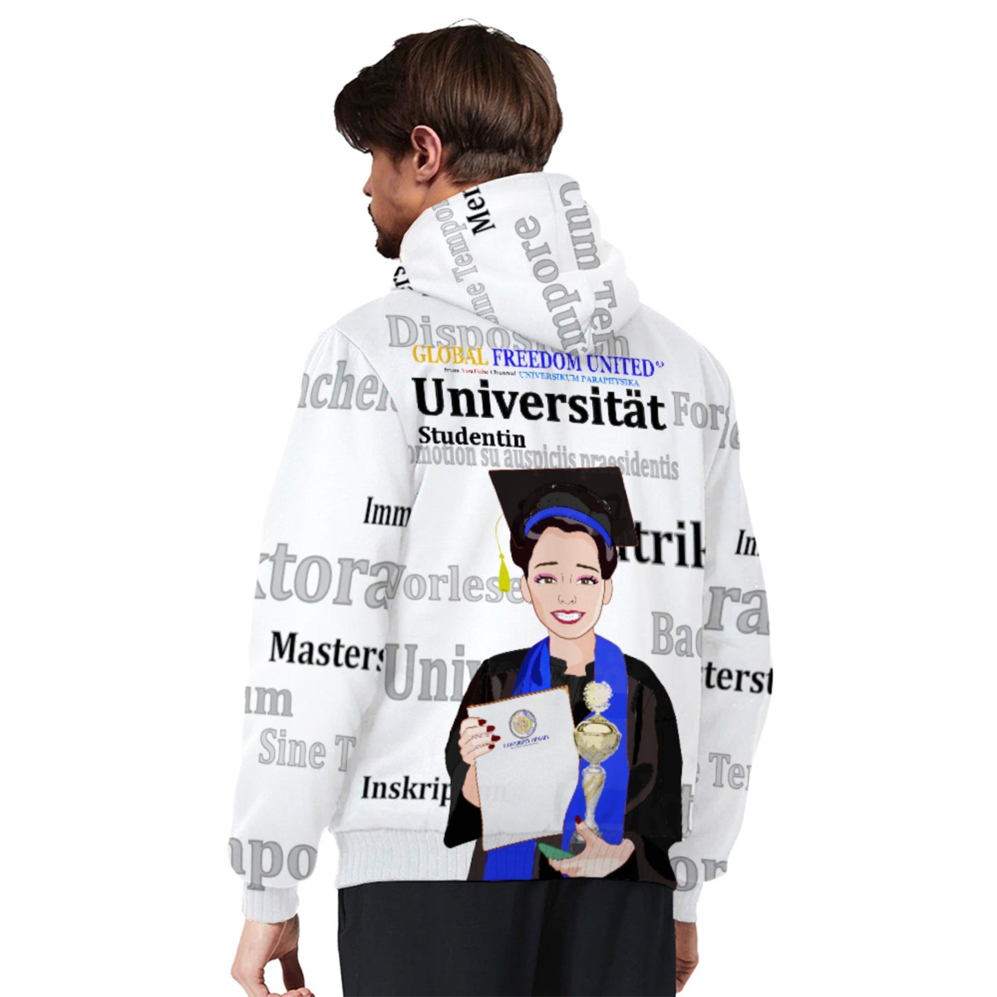 Plush Hoodie Global Freedom United Asia Student Golden Place