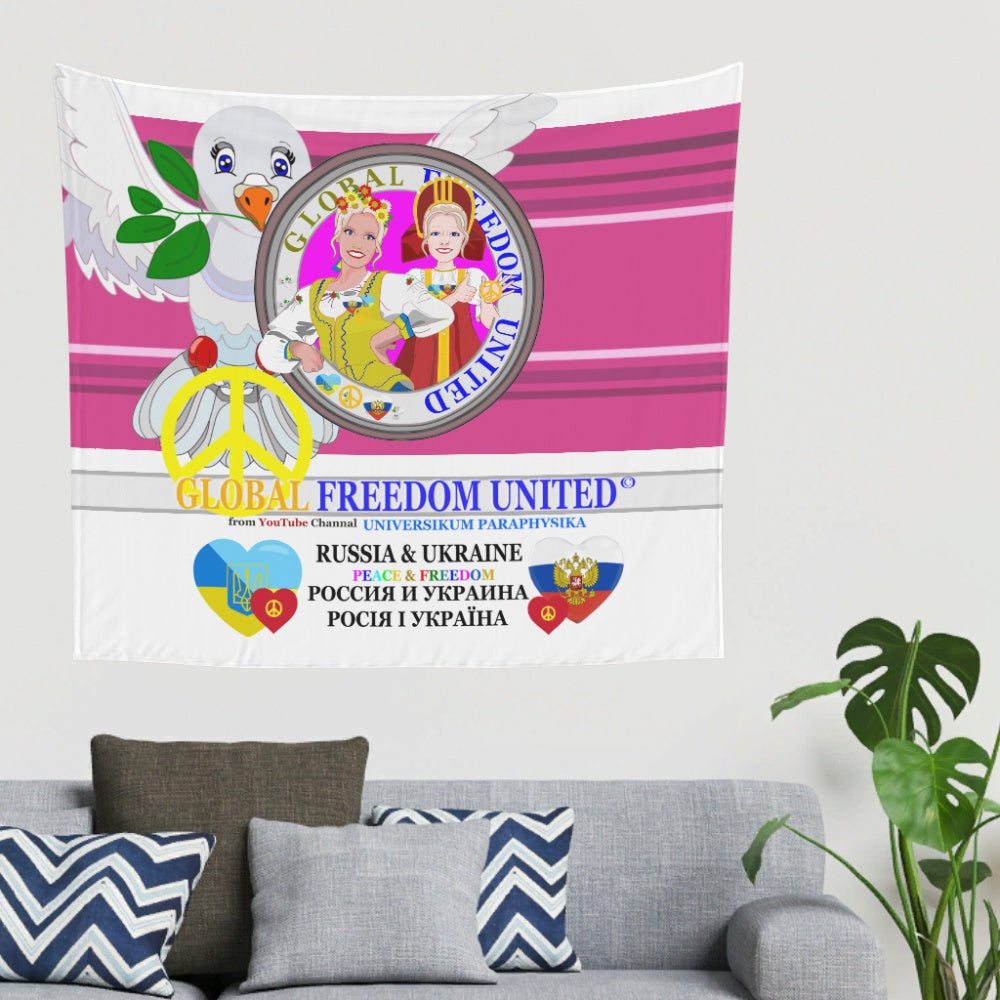 Tapestry Global Freedom United Women Ukraina & Russia Old Peace Pink