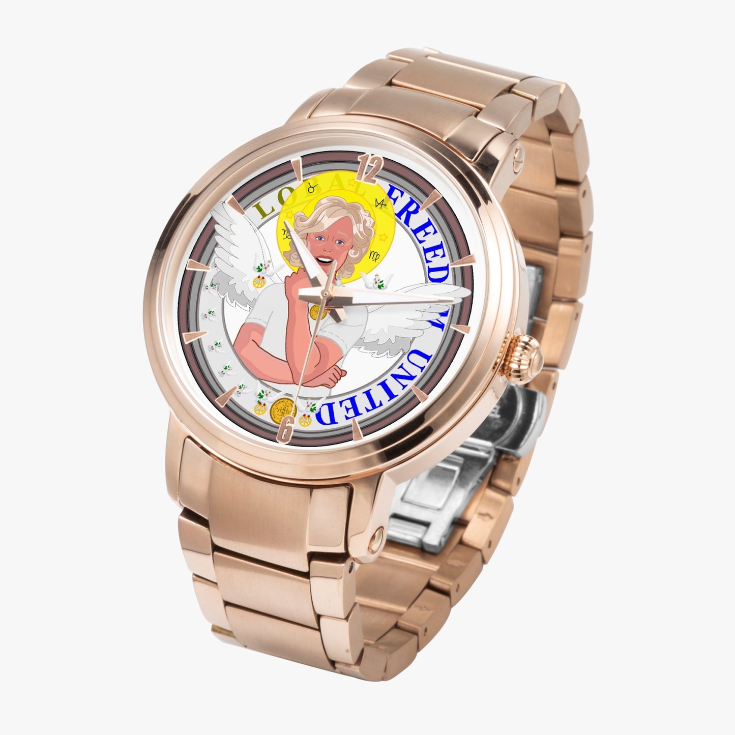 New Steel Strap Automatic Watch (With Indicators) GLOBAL FREEDOM UNITED© ARCHANGEL GABRIEL