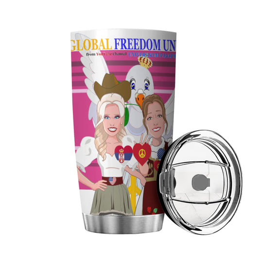 Tumbler GLOBAL FREEDOM UNITED© Women Serbia & USA Pink 2