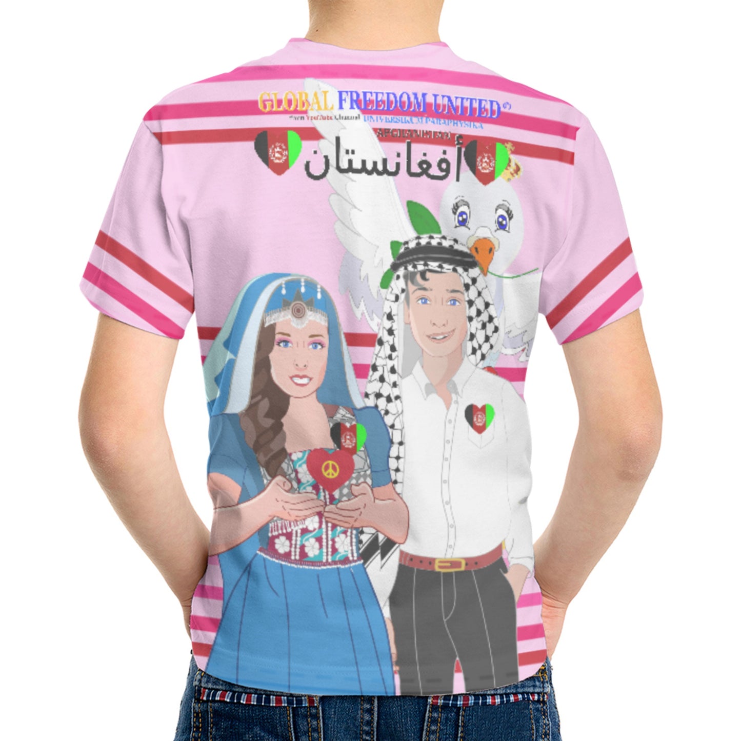 Kid´s T-shirt GLOBAL FREEDOM UNITED© Couple Afghanistan Pink 1
