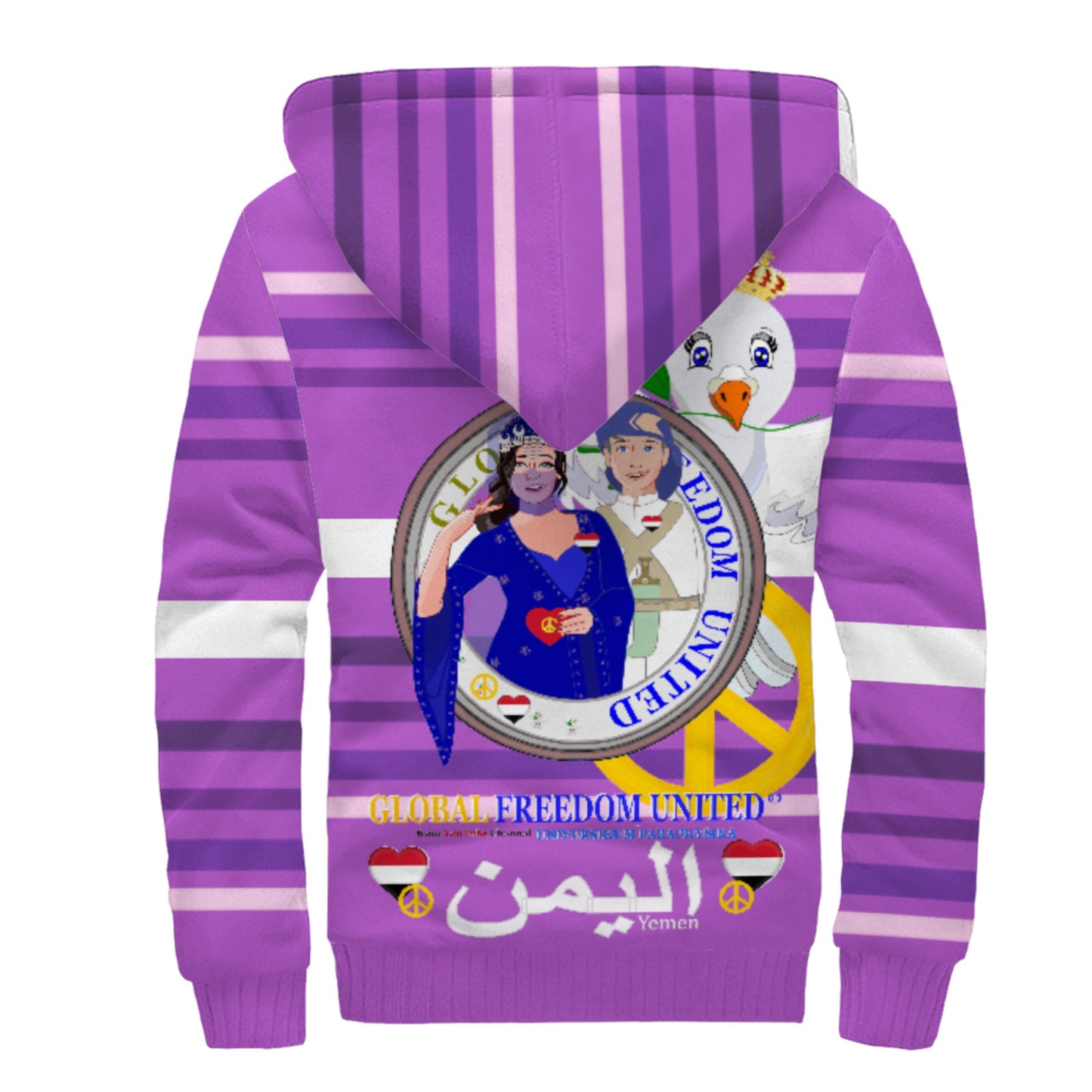 Plush Hoodie GLOBAL FREEDOM UNITED© Couple Yemen Lilac