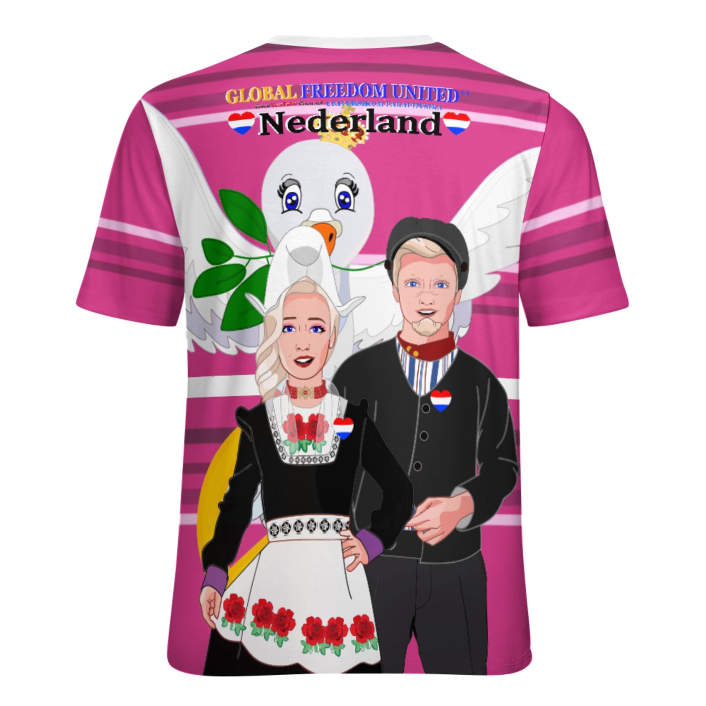 Women´s T-shirt 2 GLOBAL FREEDOM UNITED© Couple Nederland Pink