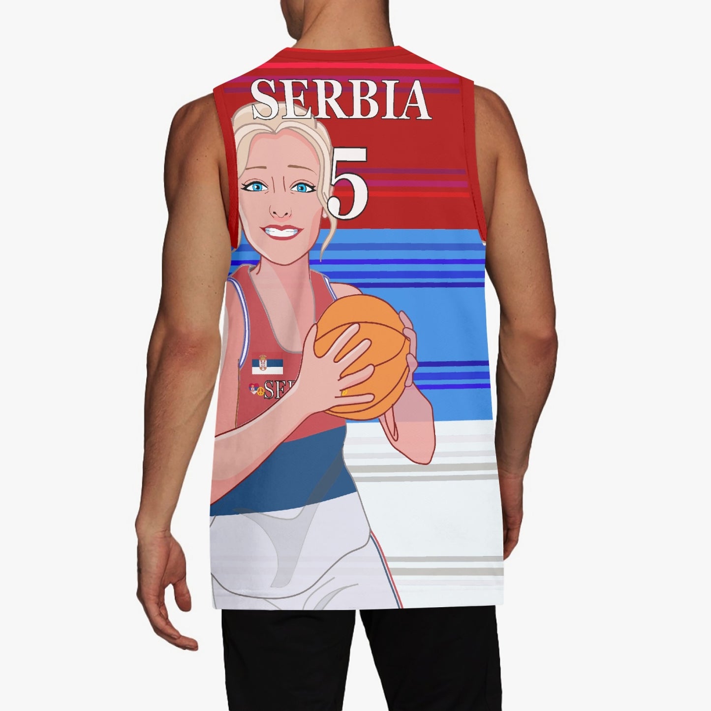 Basketball Jersey GLOBAL FREEDOM UNITED COUPLE EDITION WOMEN SERBIA v1 5