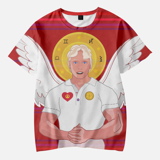 AOP Kids' Short T-Shirts FREEDOM UNITED ARCHANGEL MICHAEL HEBREW RED