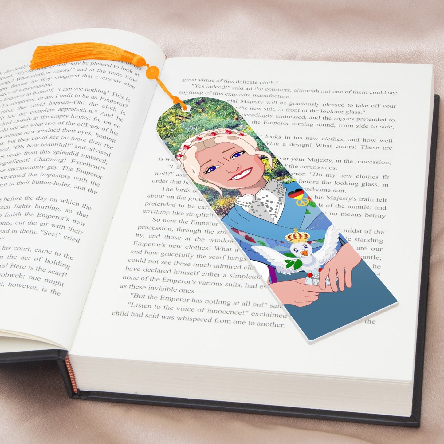 Acrylic Bookmark - Semicircle GLOBAL FREEDOM UNITED© German Girl Light Blue