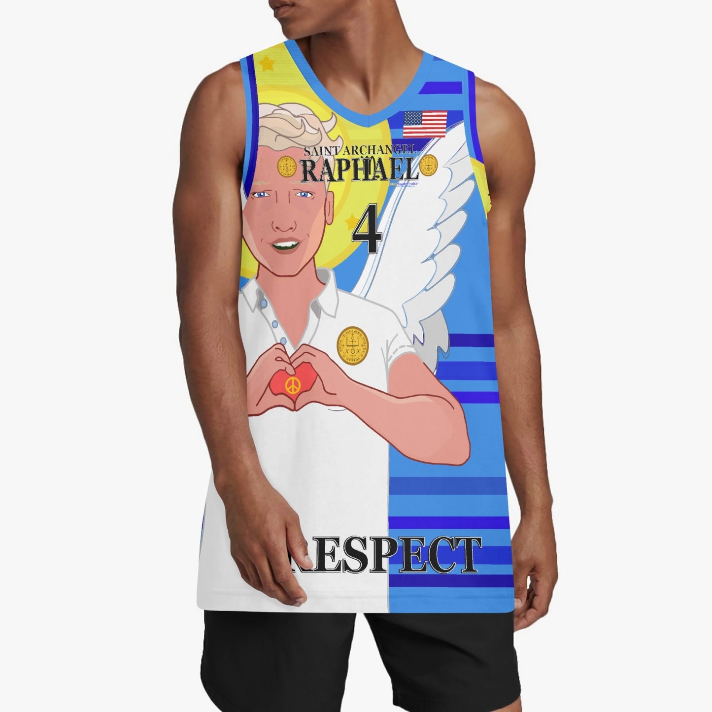 Basketball Jersey GLOBAL FREEDOM UNITED ARCHANGEL RAPHAEL USA 4