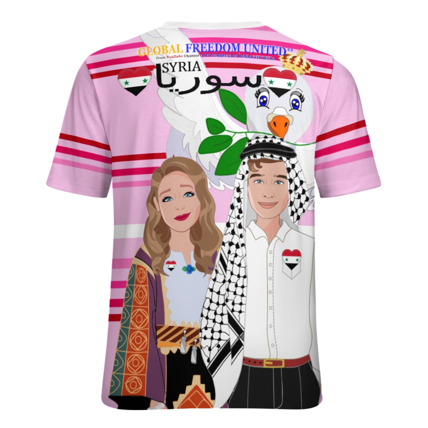 Women´s T-shirt  GLOBAL FREEDOM UNITED© Couple Syria Pink1