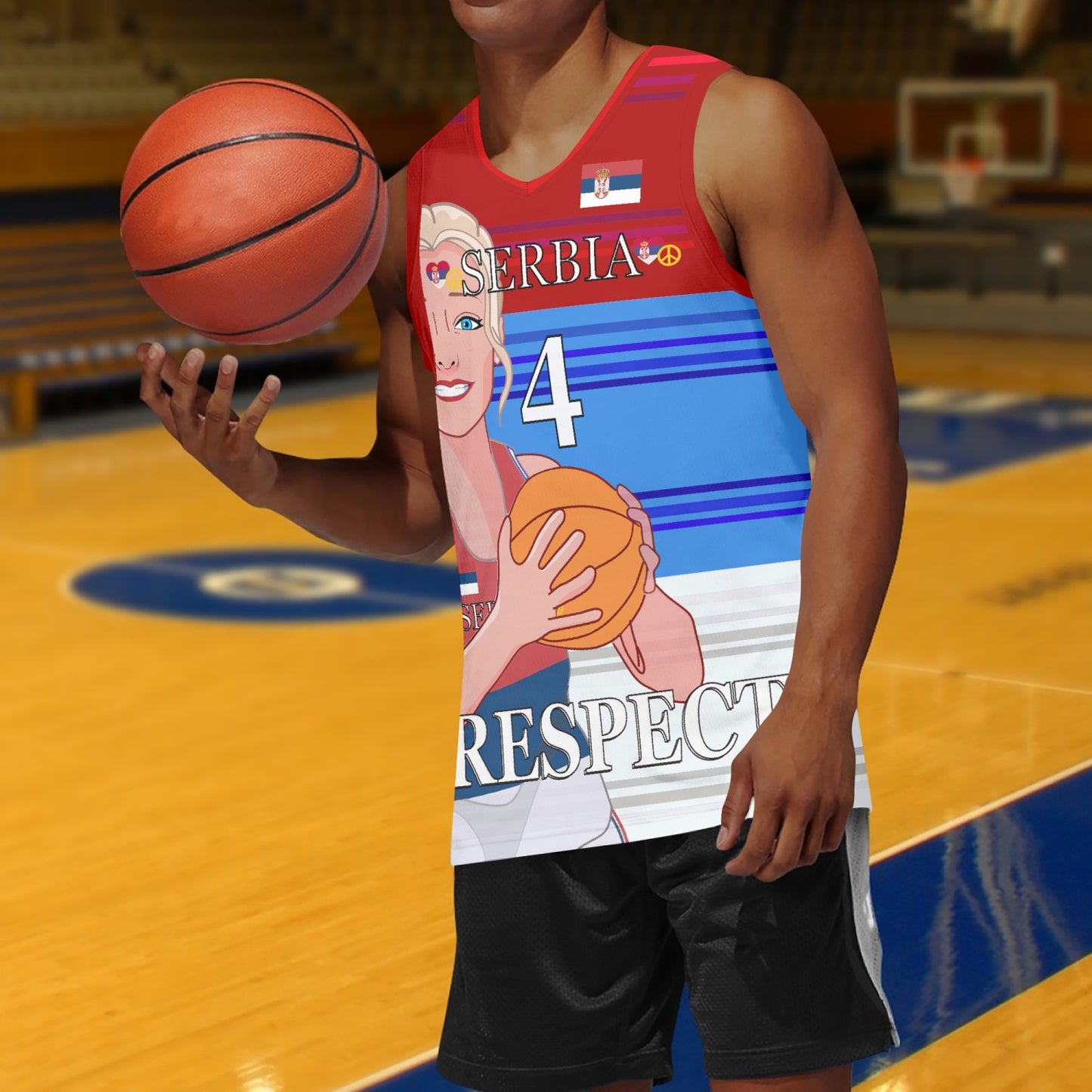 Basketball Jersey GLOBAL FREEDOM UNITED COUPLE EDITION WOMEN SERBIA v1 4