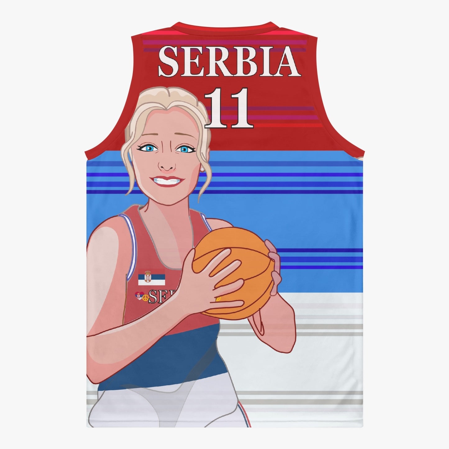 Basketball Jersey GLOBAL FREEDOM UNITED COUPLE EDITION WOMEN SERBIA v1 11