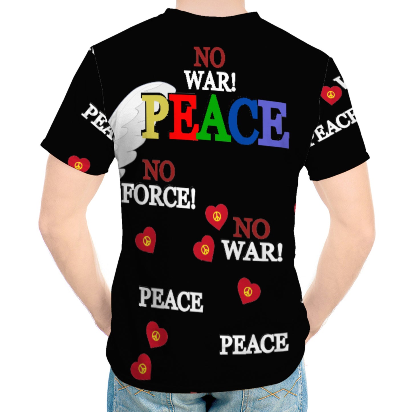 Men´s T-shirt GLOBAL FREEDOM UNITED© Dove Of Peace V1 Black