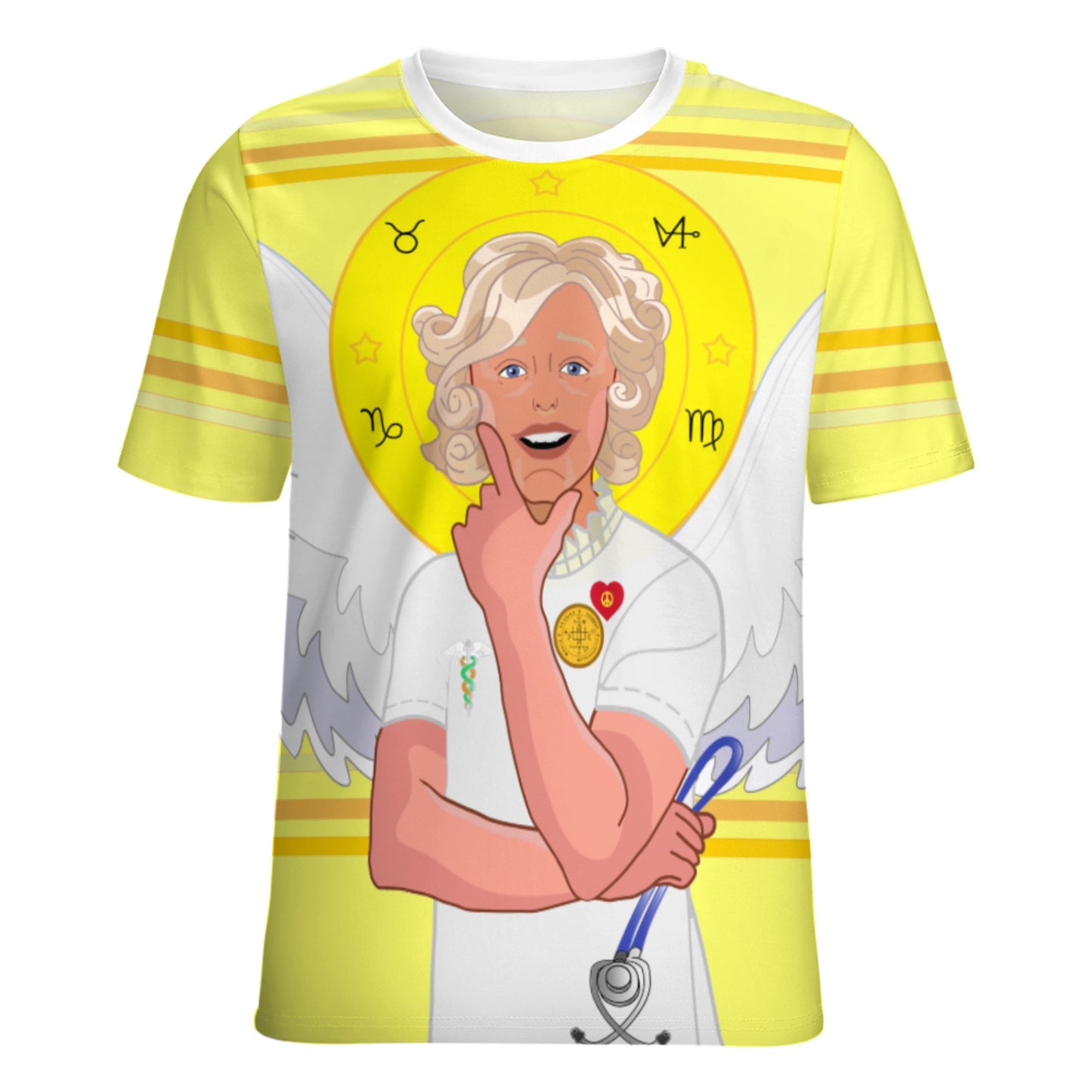 Women´s T-shirt 2 GLOBAL FREEDOM UNITED© Archangel Gabriel Croatia Yellow