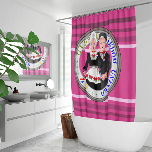 GLOBAL FREEDOM UNITED© Couple Nederland Pink2 - Quick-drying Shower Curtain