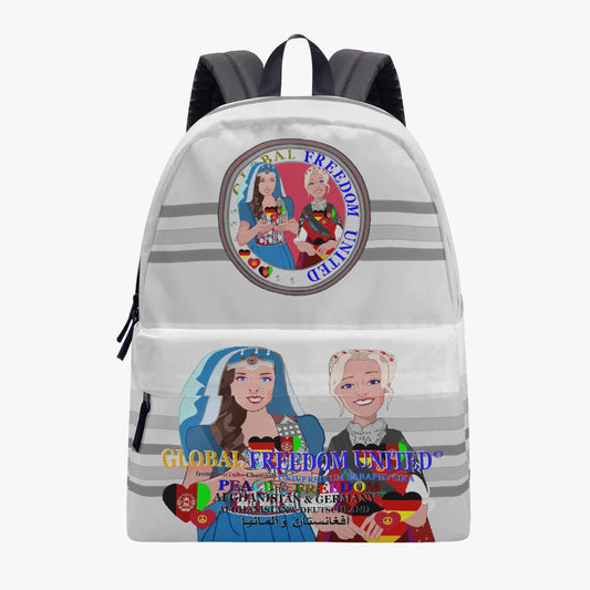 GLOBAL FREEDOM UNITED WOMEN AFGHANISTAN & GERMANY OLD PEACE GREY CLASSIC All-over-print Canvas Backpack