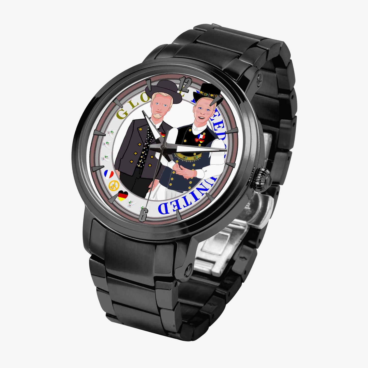 GLOBAL FREEDOM UNITED© New Steel Strap Automatic Watch (With Indicators) Men French & Germany