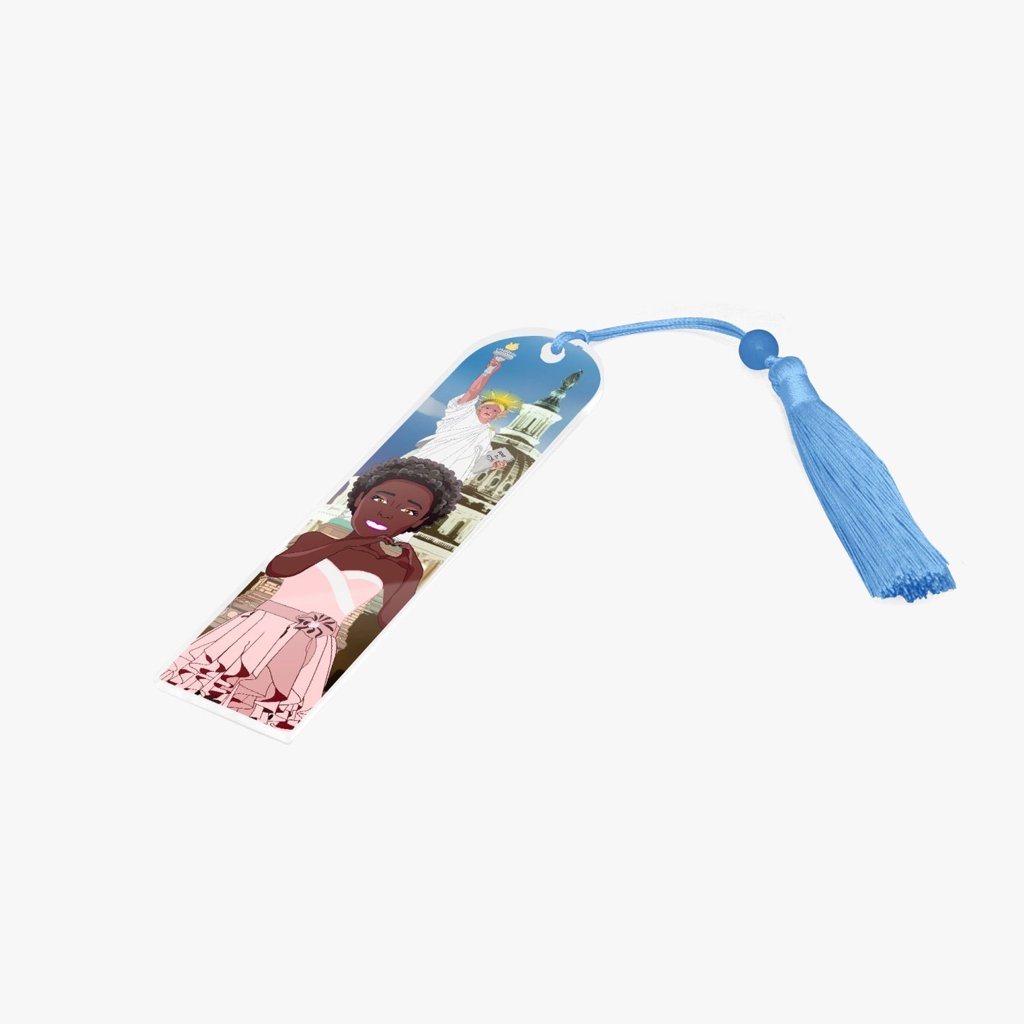 Acrylic Bookmark - Semicircle GLOBAL FREEDOM UNITED© USA GIRL V1