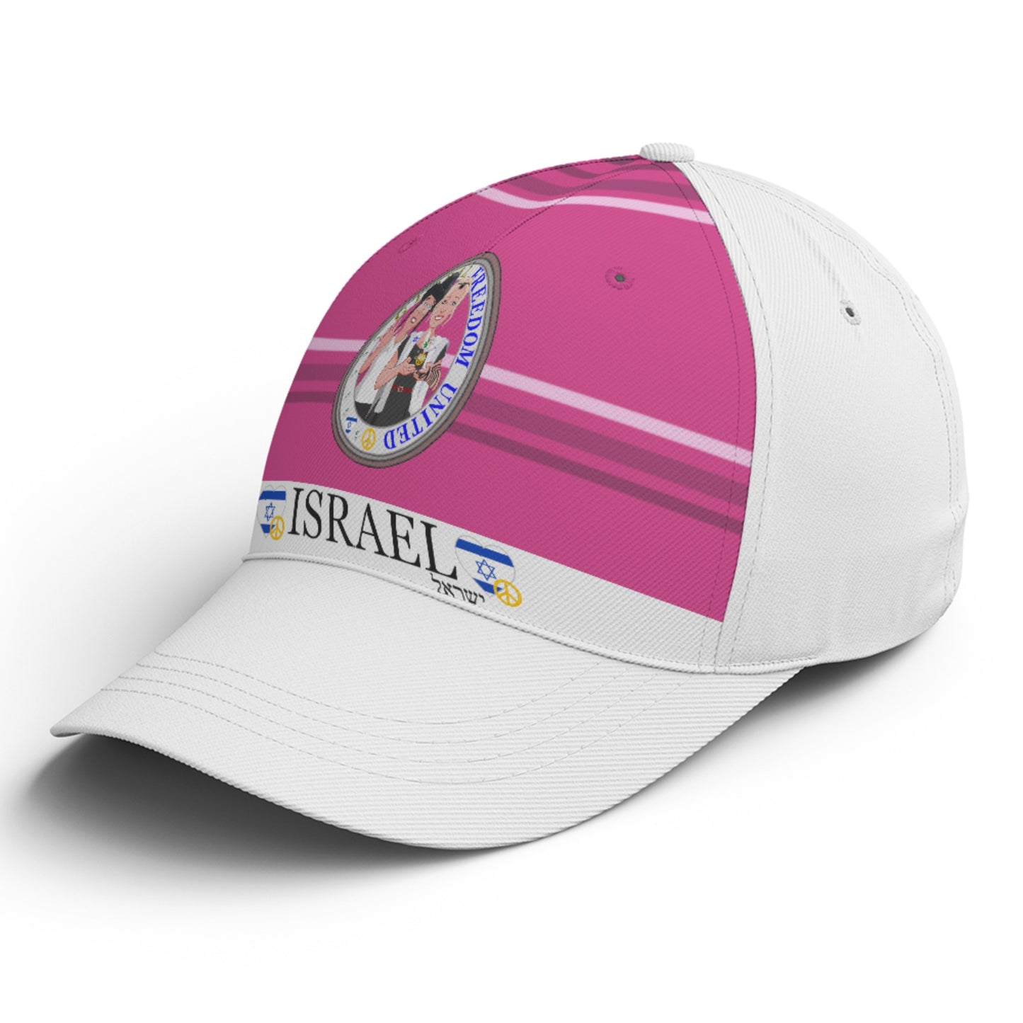 Basketball Cap GLOBAL FREEDOM UNITED© Couple Israel Pink2