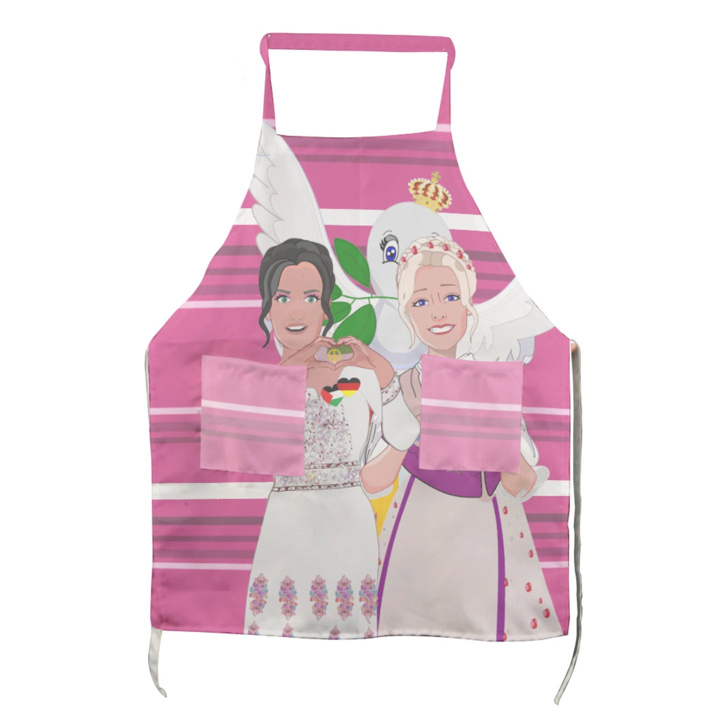 Apron GLOBAL FREEDOM UNITED© Women Palestina & Germany Pink