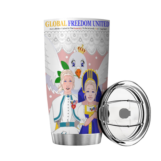 Tumbler GLOBAL FREEDOM UNITED© Women Russia & USA Pink1