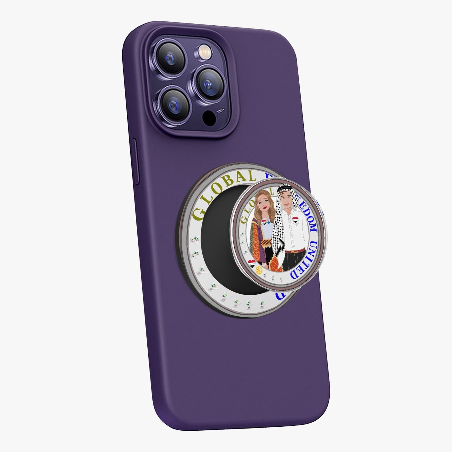 GLOBAL FREEDOM UNITED© Couple Syria Magnetic Collapsible Grip And Stand