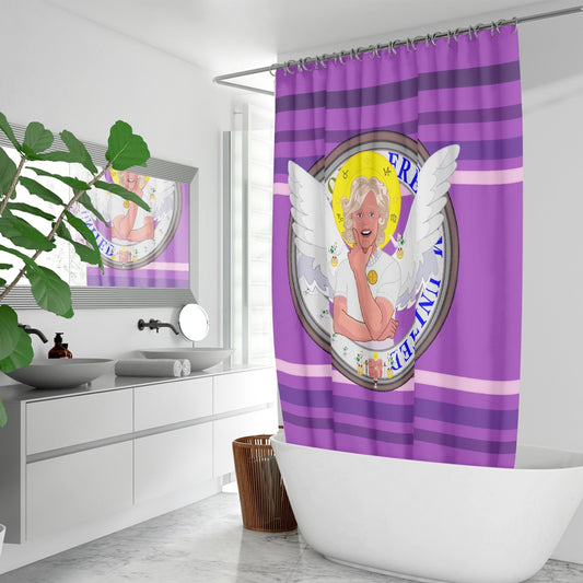 Quick-drying Shower Curtain GLOBAL FREEDOM UNITED© ARCHANGEL GABRIEL Lilac