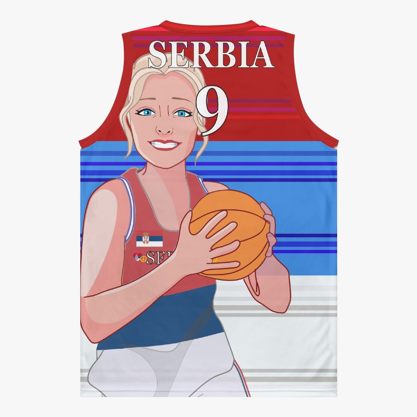 Basketball Jersey GLOBAL FREEDOM UNITED COUPLE EDITION WOMEN SERBIA v1 9