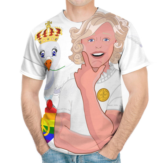 Men´s T-shirt GLOBAL FREEDOM UNITED© Archangel Gabriel Wight Dove Of Peace Serbia