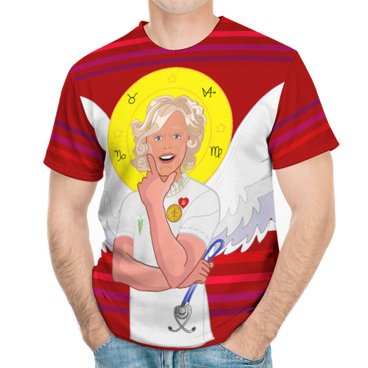 Men´s T-shirt GLOBAL FREEDOM UNITED© Archangel Gabriel Latin Red