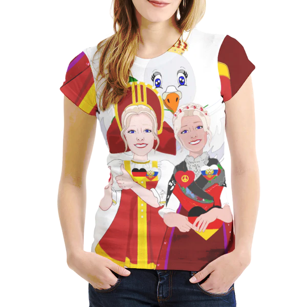 Women´s T-shirt 1 GLOBAL FREEDOM UNITED© Women RUSSIA & GERMANY BIG