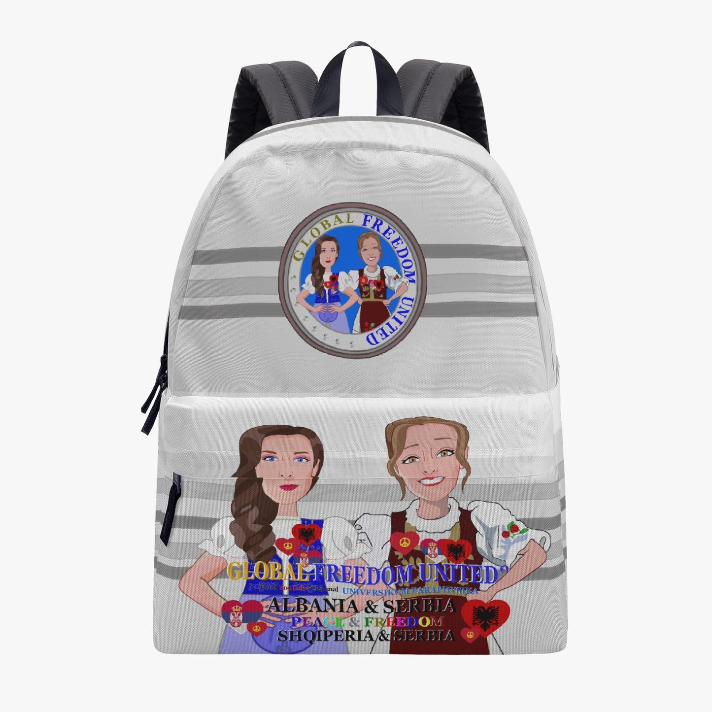 GLOBAL FREEDOM UNITED WOMEN ALBANIA & SERBIA OLD PEACE All-over-print Canvas Backpack