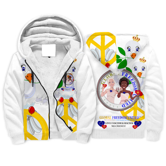 Plush Hoodie GLOBAL FREEDOM UNITED© Women Anti Fascism & Racism EU BIG